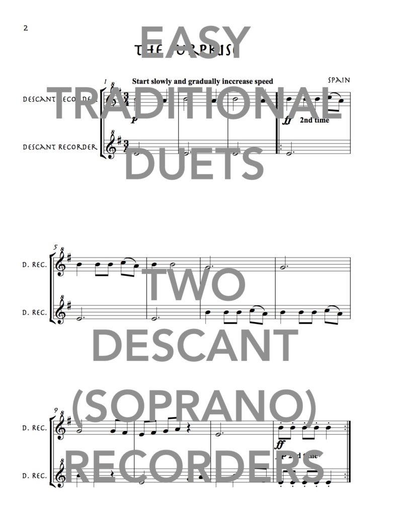 Easy Traditional Duets for Two Descant Recorders – Wild Music Publications