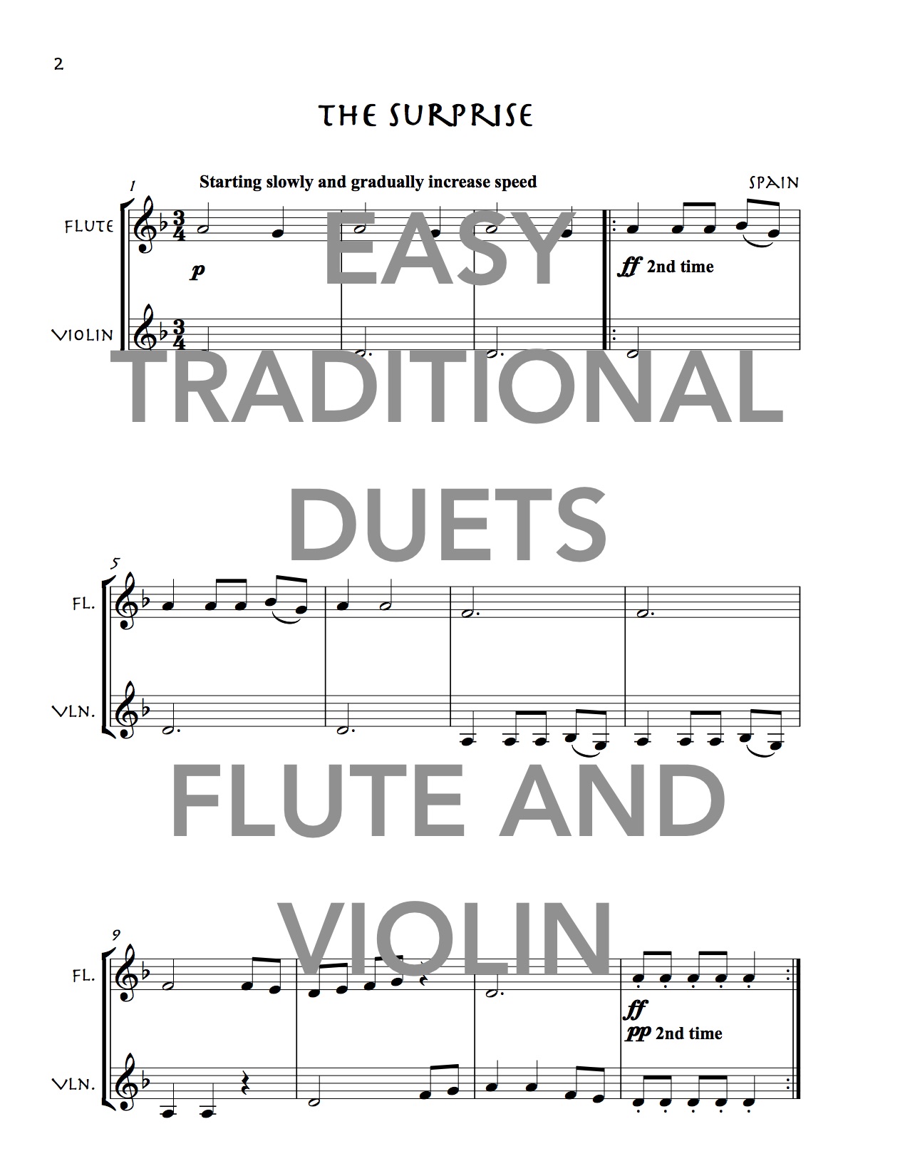 Easy Traditional Duets For Flute And Violin