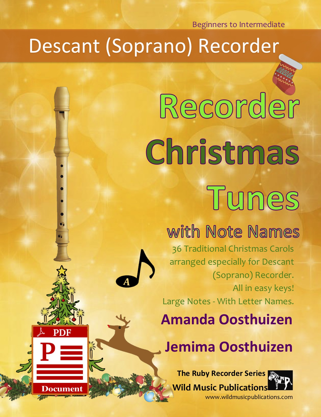 Recorder Christmas Tunes with Note Names Download Wild Music Publications