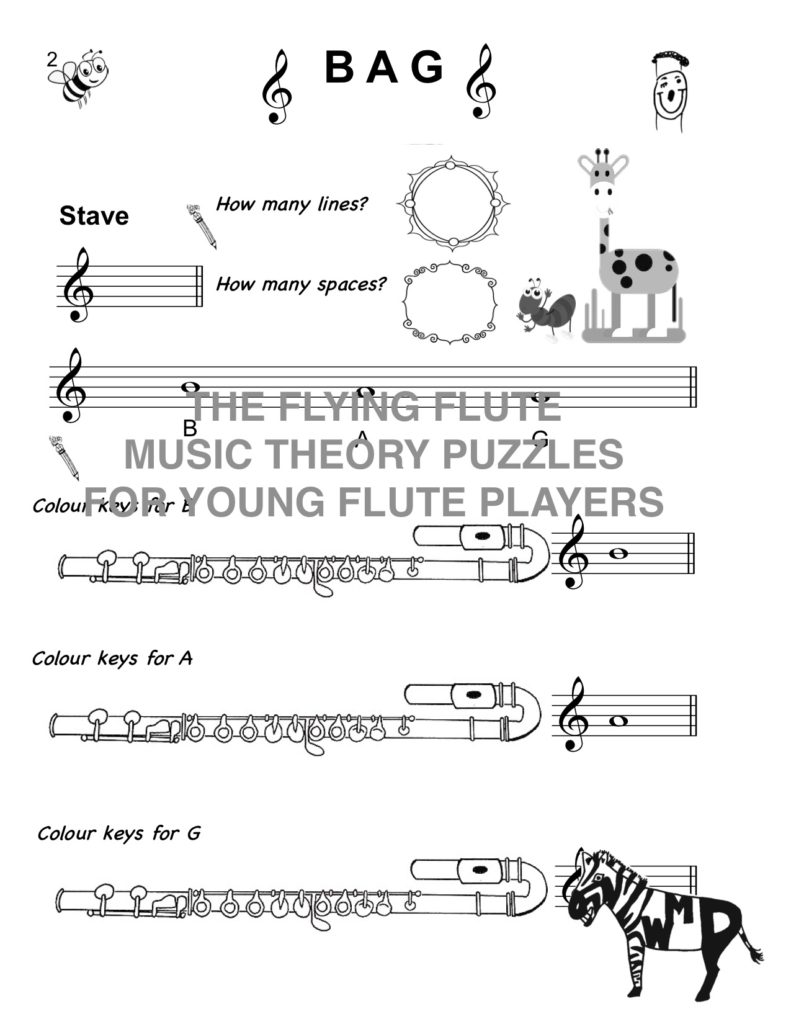 The Flying Flute Music Theory Puzzles for Young Flute Players Wild