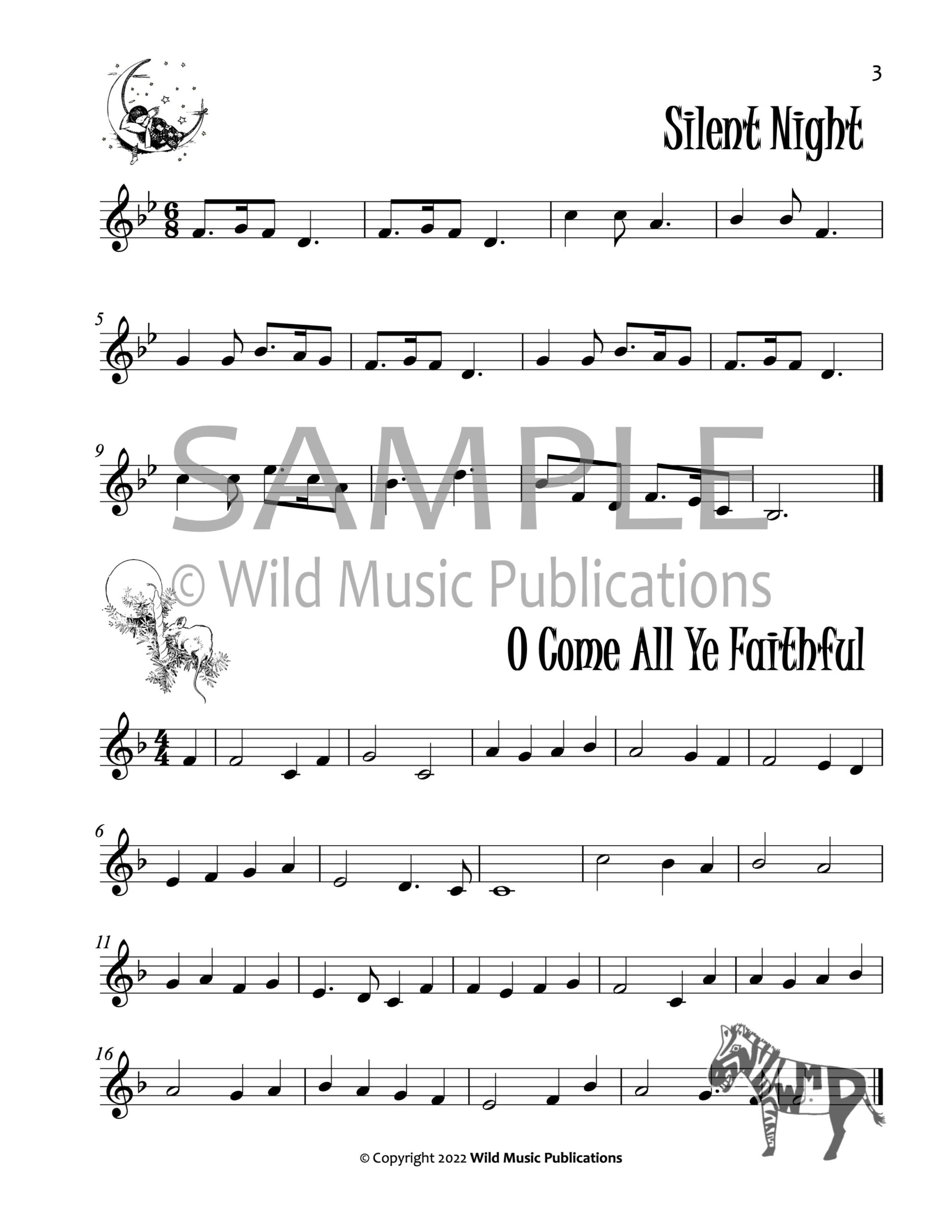 The　Music　Christmas　Wild　Book　in　Treble　Terrific　–　Carols　Trombone　Clef　of　Publications